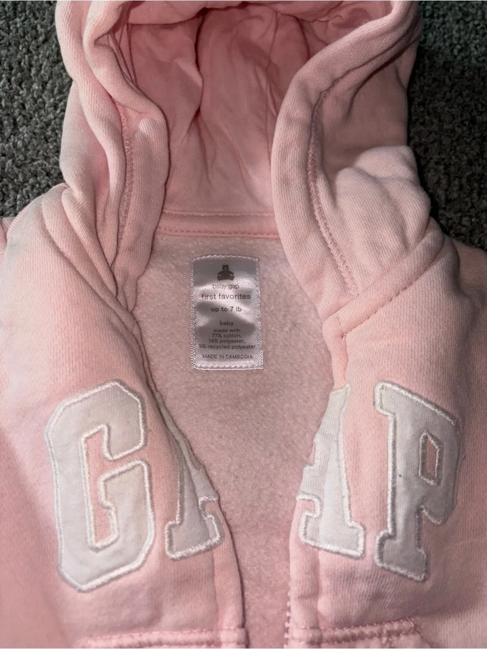 GAP Preemie Light Pink Hooded Footed One-Piece Winter Jumpsuit